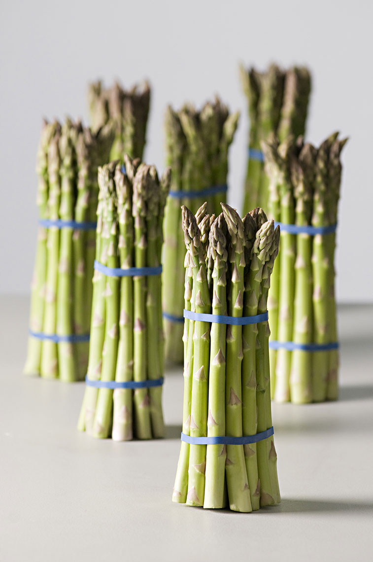 Beautiful-produce-photography-of-bunches-of-fresh-green-asparagus-standing-vertically-by-Joe-Atlas-food-photography.