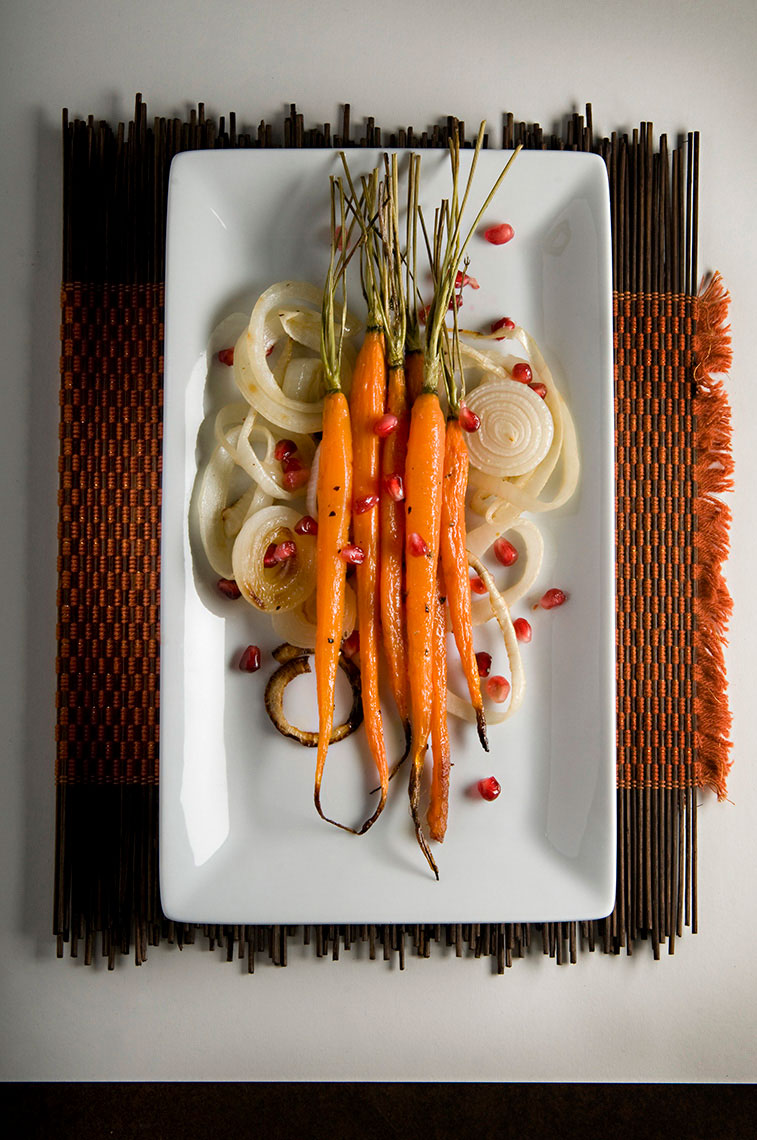 Roasted-onions-and-carrots-with-pomegranet-seeds-by-Joe-Atlas-food-photography.